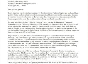 Vice President Letter to Speaker of the House